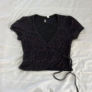Pacsun floral wrap top